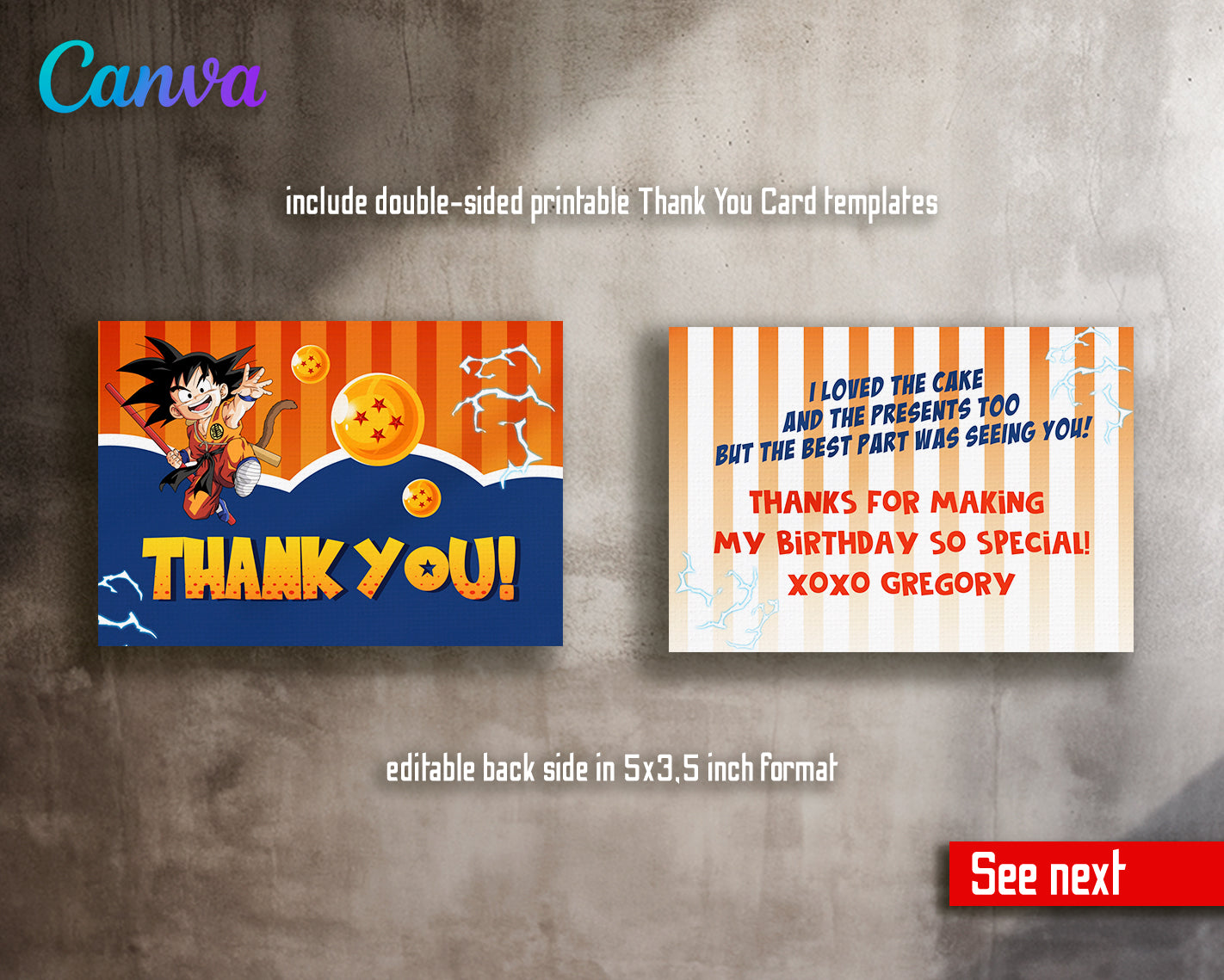 Dragon Ball Z customizable invite template | instant download | Share or Print | FX083