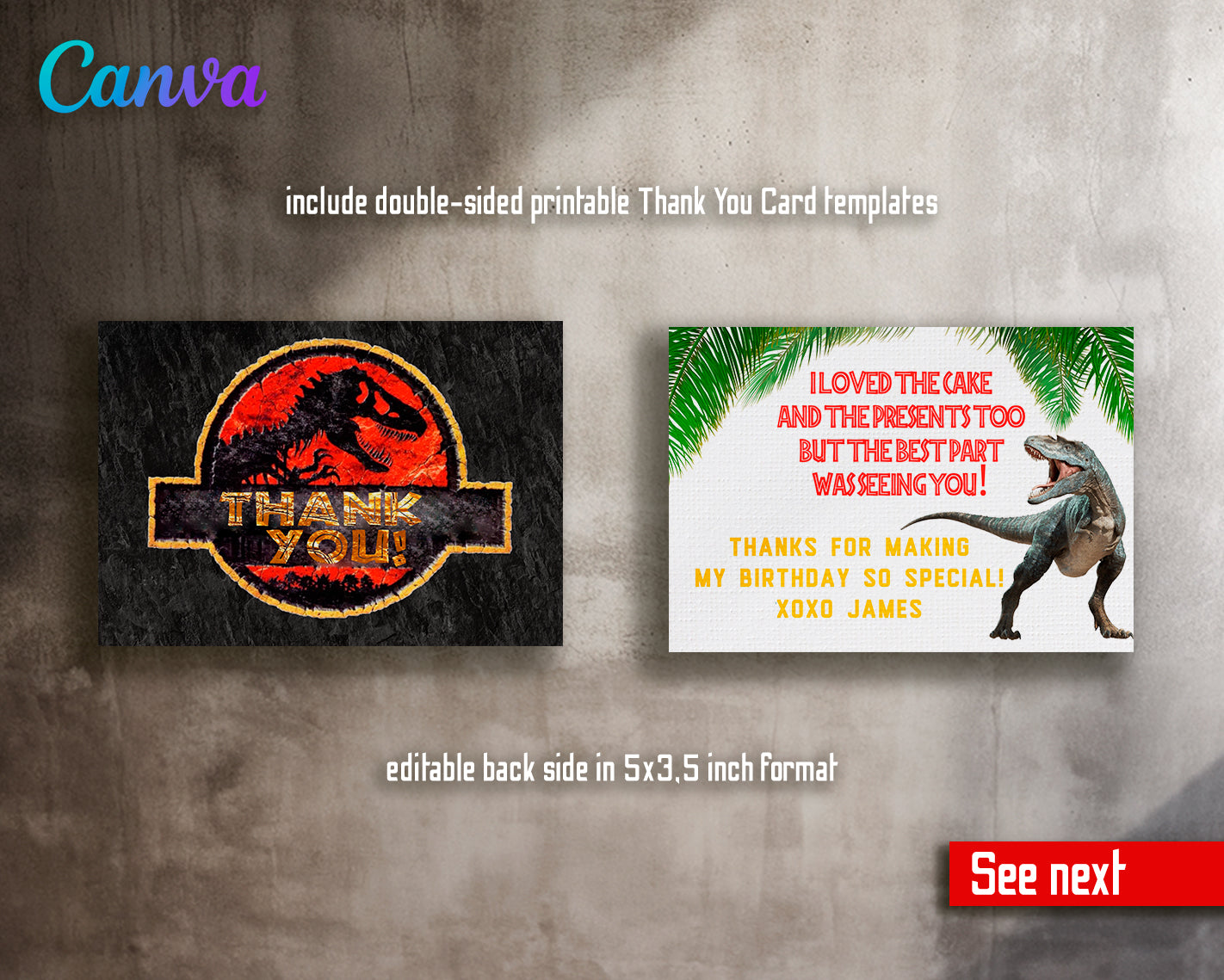 Jurassic Park customizable invite template | instant download | Share or Print | MD097