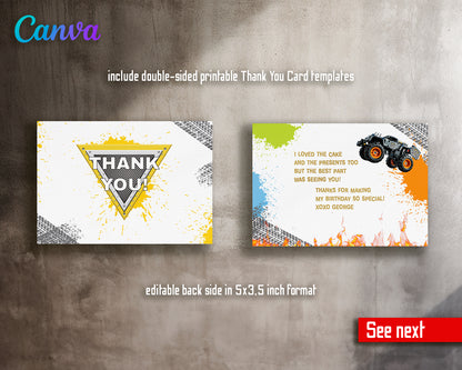 Monster Jam customizable invite template boy | instant download | Share or Print | YJ862