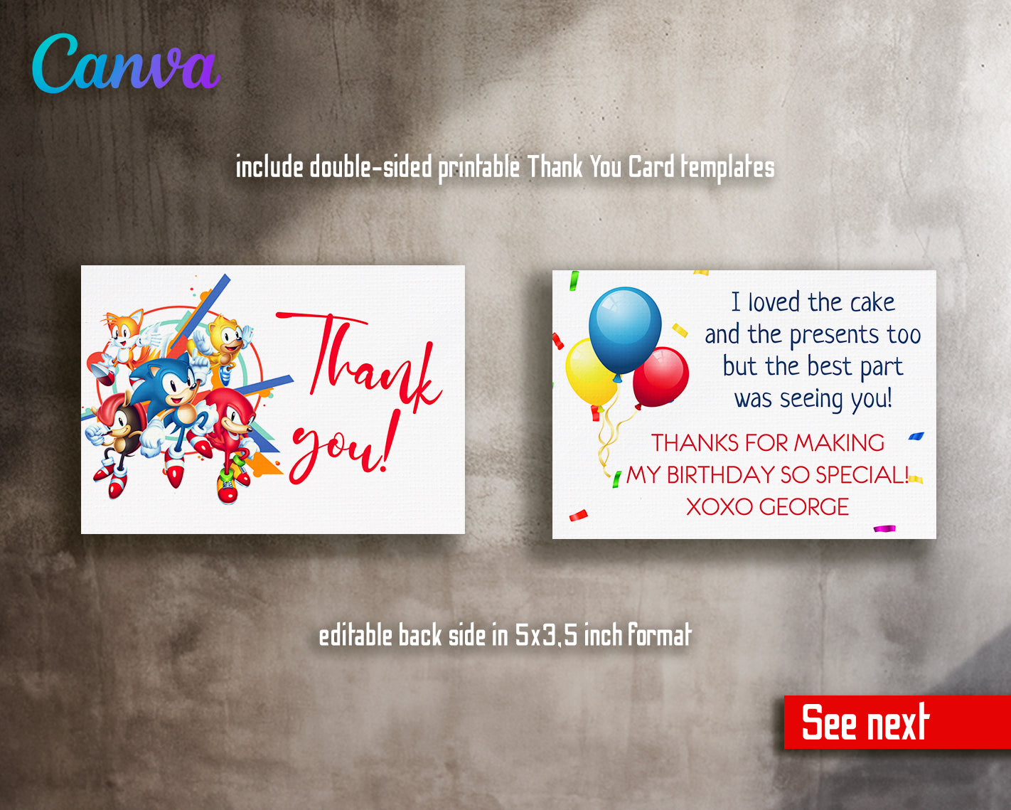 Sonic Hedgehog customizable invite template | instant download | Share or Print | NZ188