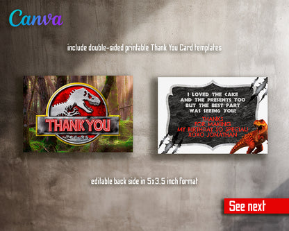 Jurassic Park customizable invite template | instant download | Share or Print | ZC033