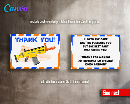 Nerf Dart Gun customizable invite template boy | instant download | Share or Print | SP913