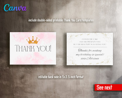 Princess Disney customizable invite template girl | instant download | Share or Print | HK204