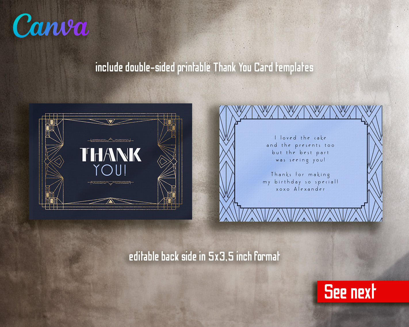 Great Gatsby customizable invite template | instant download | Share or Print | YE729