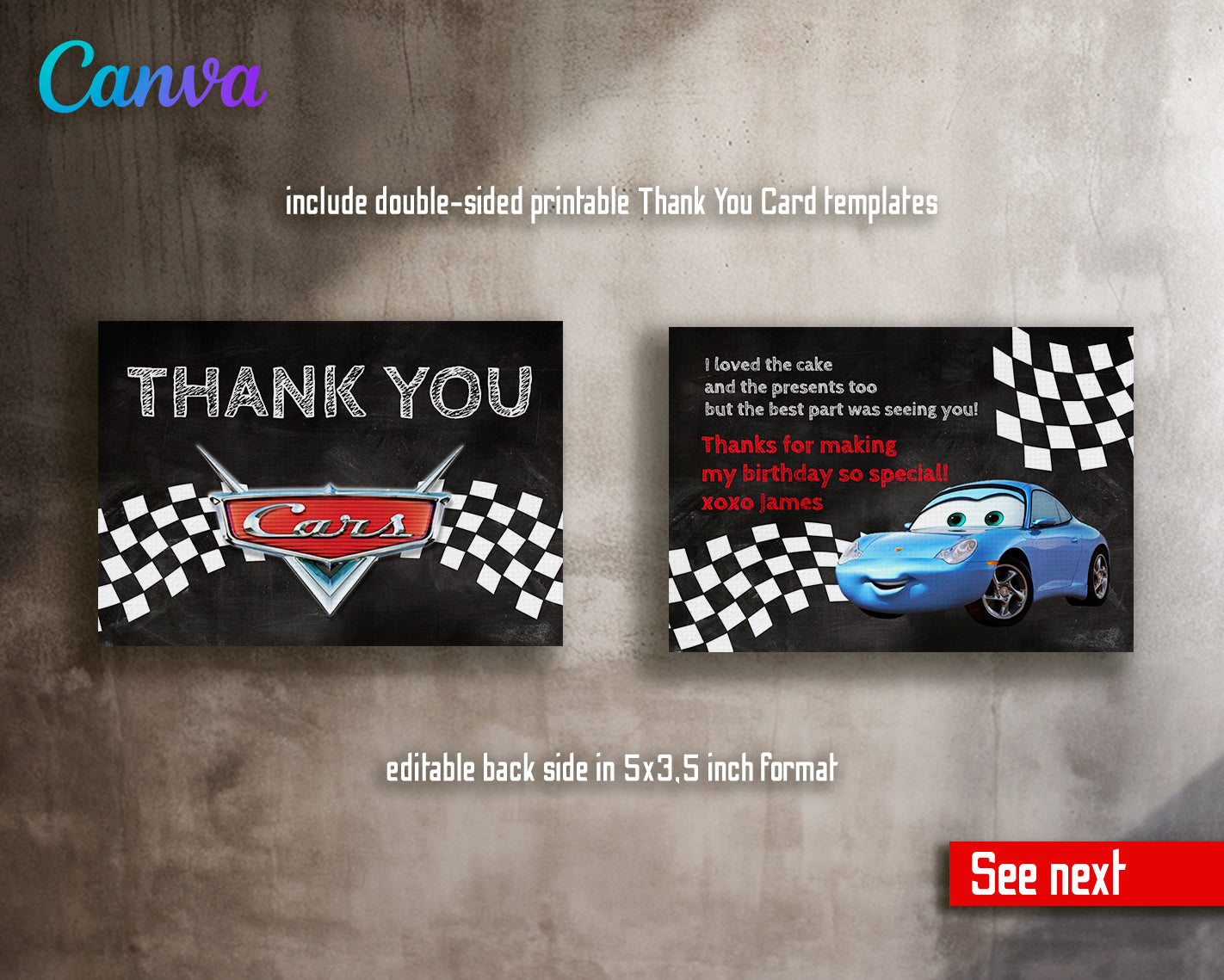 Cars Lighting McQueen customizable invite template | instant download | Share or Print | WT784