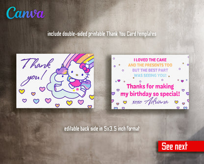 Hello Kitty customizable invite template girl | instant download | Share or Print | FC668