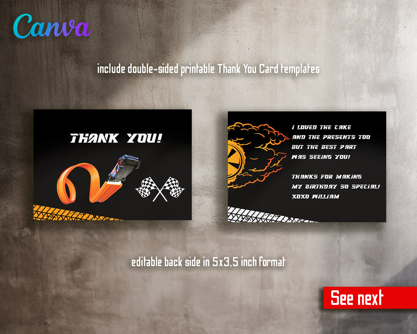 Hot Wheels customizable invite template boy | instant download | Share or Print | PK492