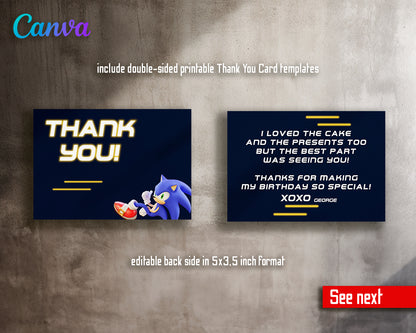 Sonic Hedgehog customizable invite template | instant download | Share or Print | WX590