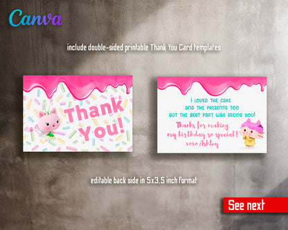 Gabby's Dollhouse customizable invite template girl | instant download | Share or Print | HY676