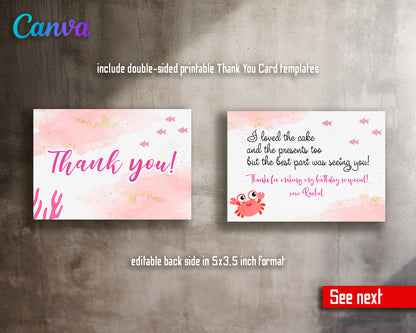 Baby Shark customizable invite template girl | instant download | Share or Print | UM502