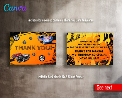 Hot Wheels customizable invite template boy | instant download | Share or Print | SA914