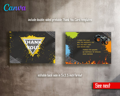 Monster Jam customizable invite template boy | instant download | Share or Print | GA072