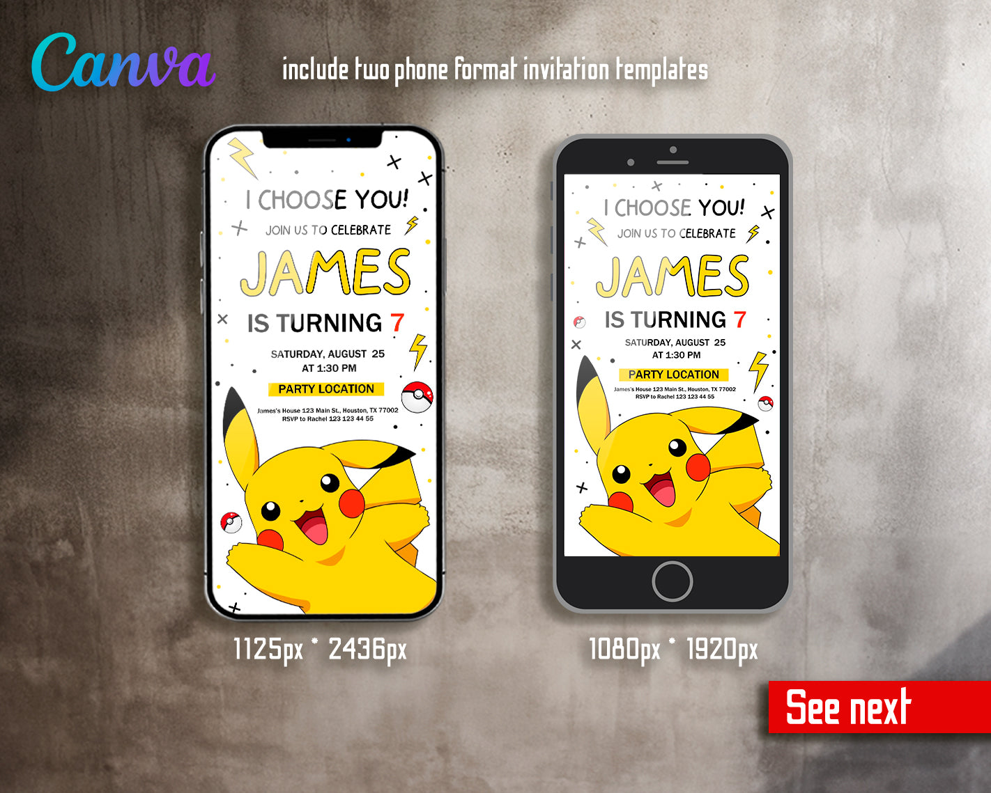 Pokemon customizable invite template | instant download | Share or Print | WQ894