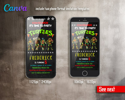 Teenage Mutant Ninja Turtles, TMNT customizable invite template boy | instant download | Share or Print | PC499