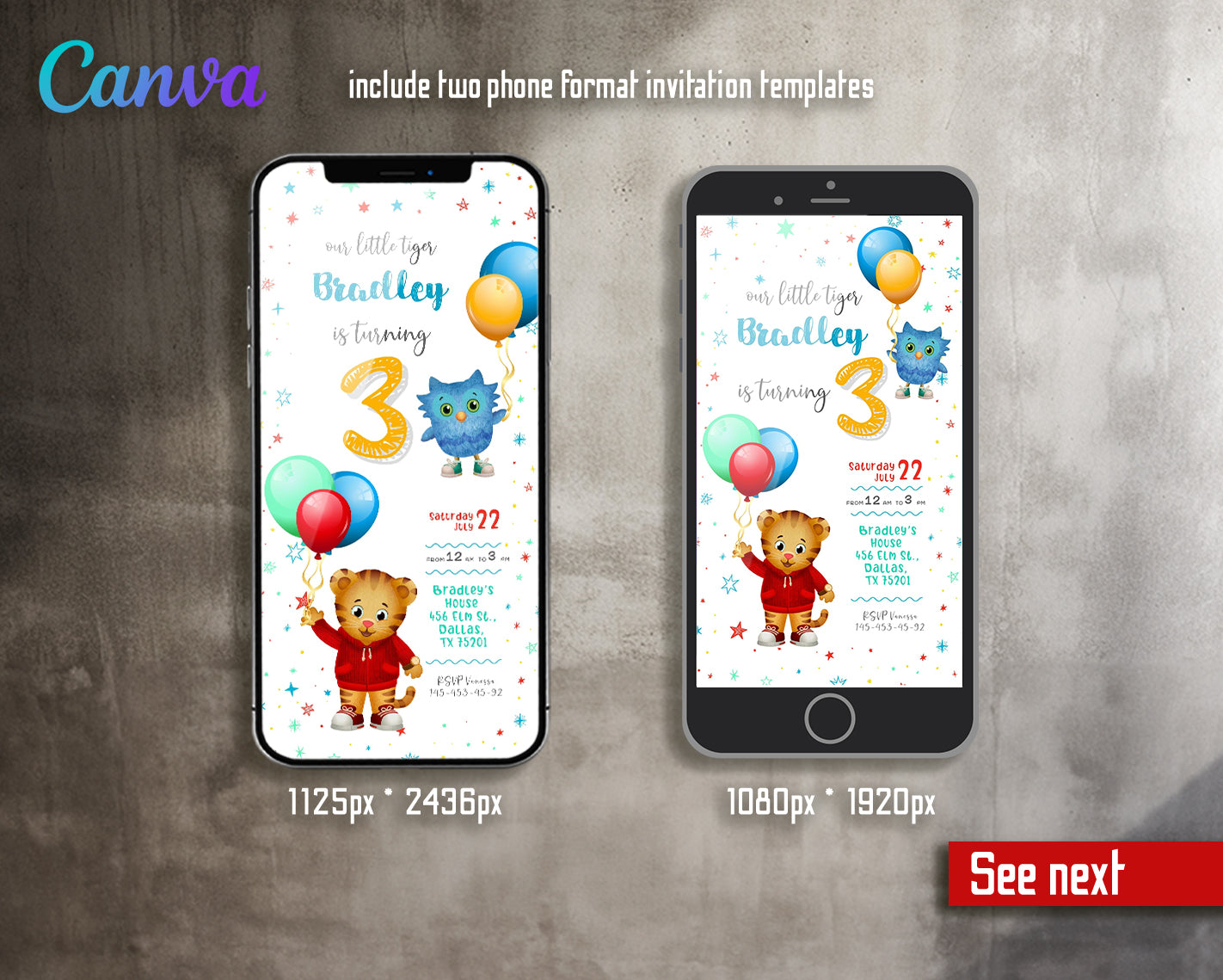 Daniel Tiger's Neighborhood customizable invite template | instant download | Share or Print | KN695