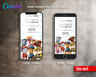 Paw Patrol customizable invite template | instant download | Share or ...