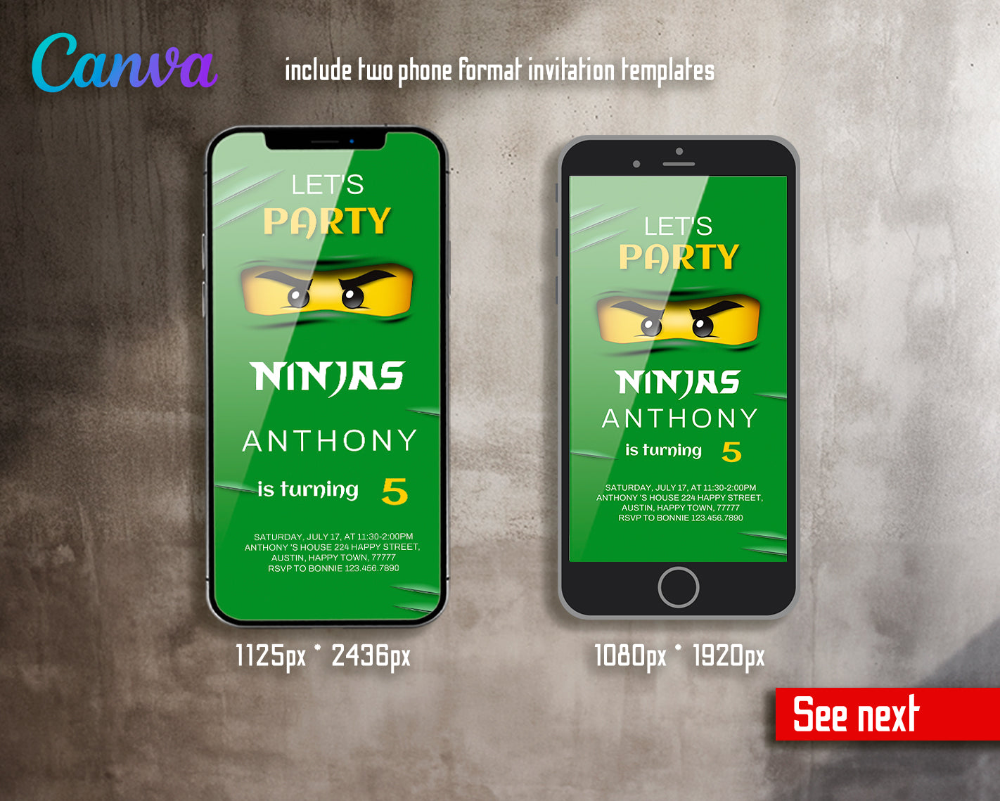 Ninjago customizable invite template boy | instant download | Share or Print | EU111