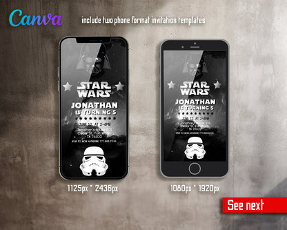 Star Wars customizable invite template | instant download | Share or Print | PF884