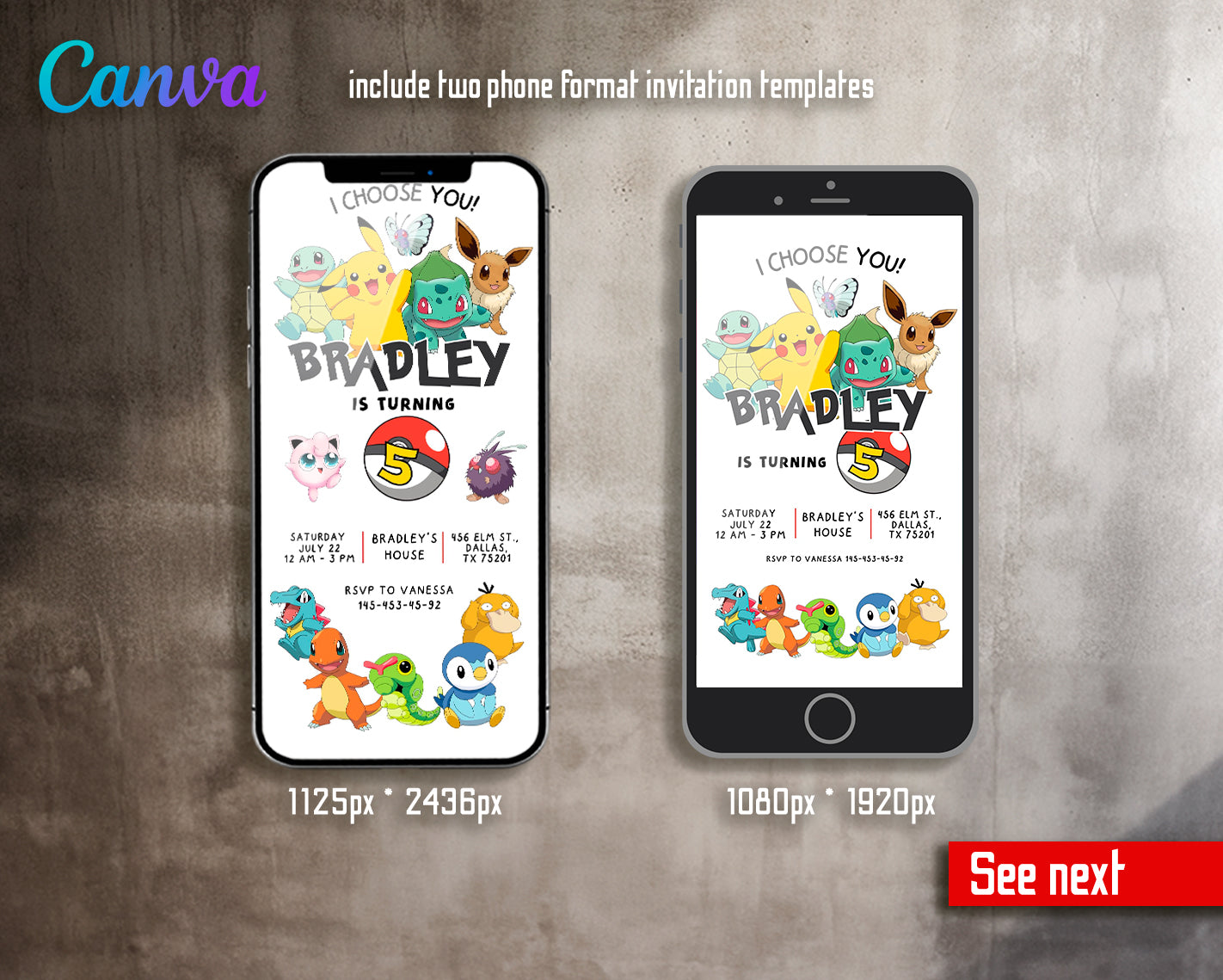 Pokemon customizable invite template | instant download | Share or Print | IZ958