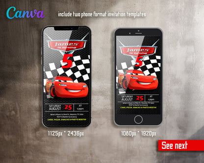 Cars Lighting McQueen customizable invite template | instant download | Share or Print | JL247