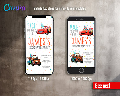 Cars Lighting McQueen customizable invite template | instant download | Share or Print | CY978