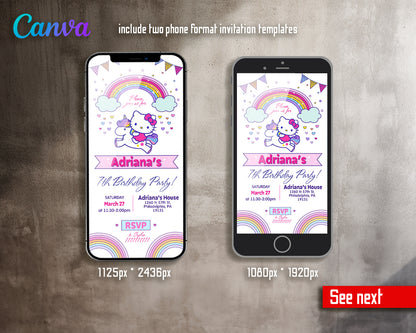 Hello Kitty customizable invite template girl | instant download | Share or Print | FC668