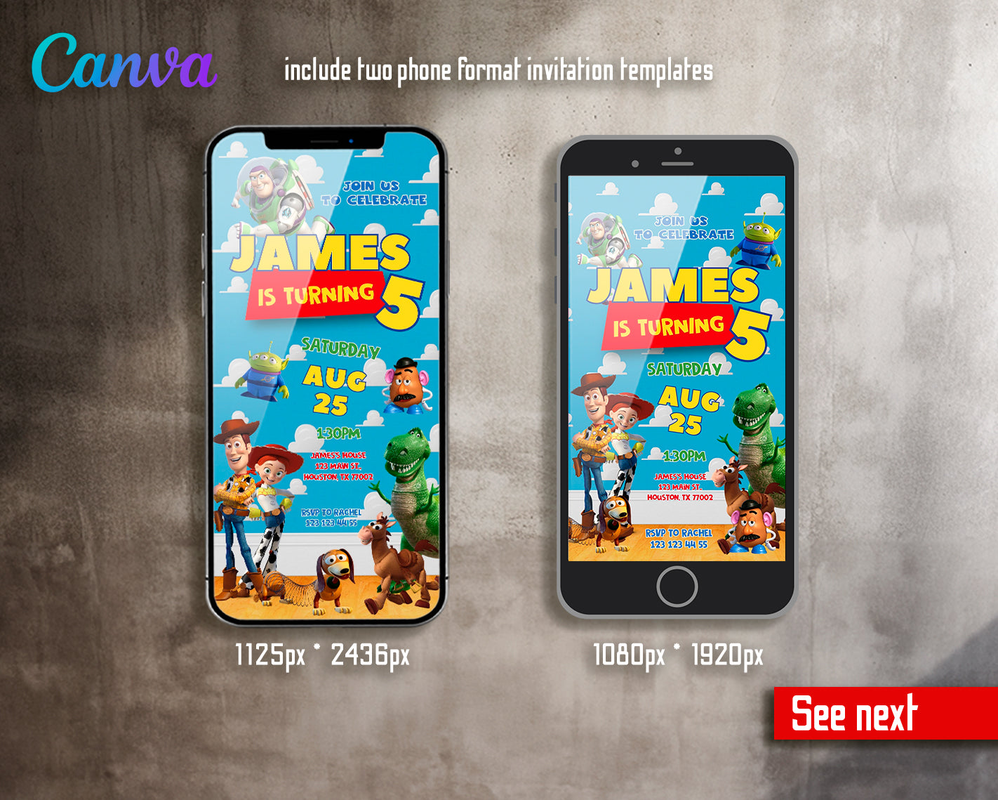 Toy Story customizable invite template | instant download | Share or Print | AX975