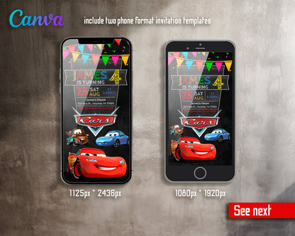 Cars Lighting McQueen customizable invite template | instant download | Share or Print | WT784