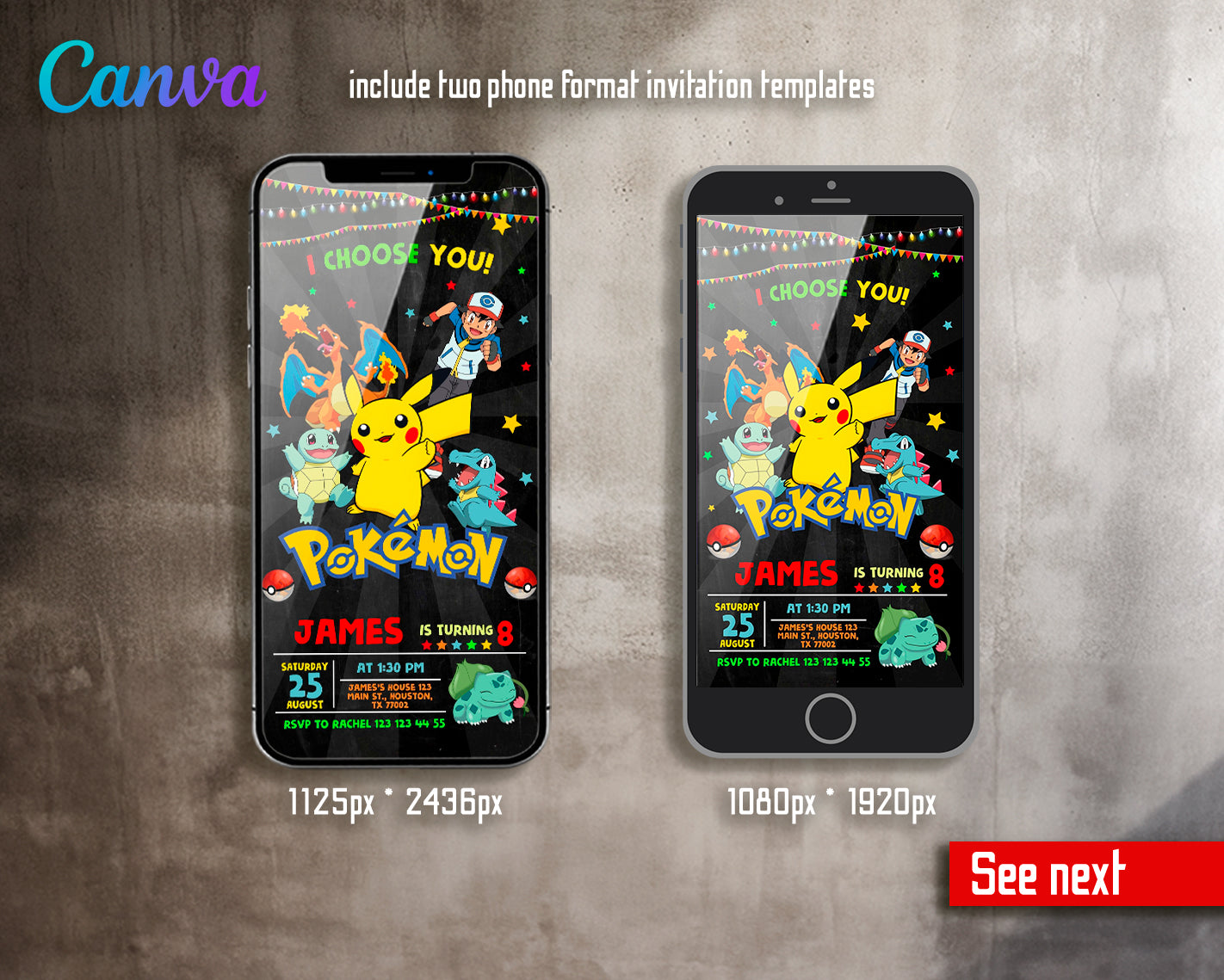 Pokemon customizable invite template | instant download | Share or Print | GF882