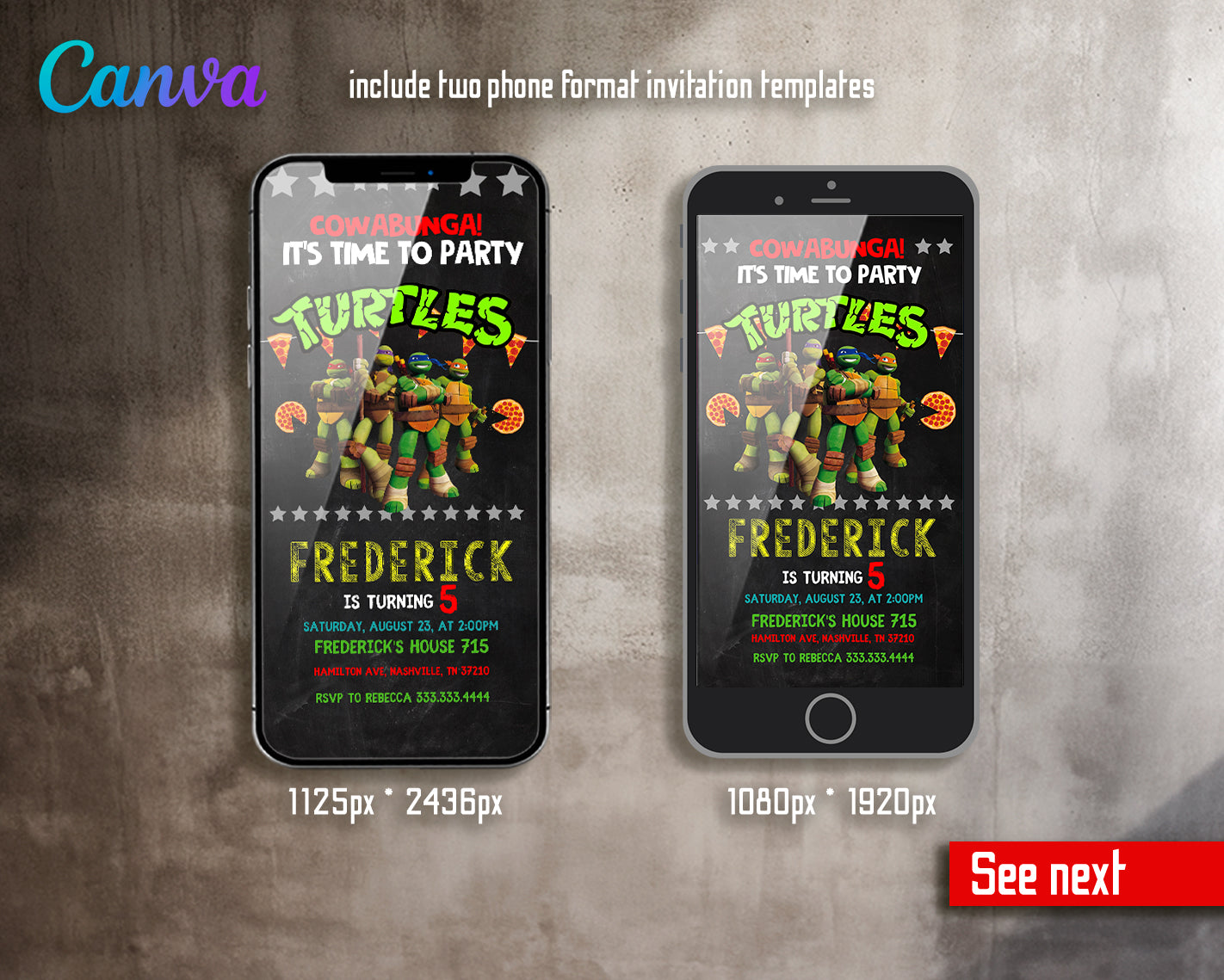 Teenage Mutant Ninja Turtles, TMNT customizable invite template boy | instant download | Share or Print | AE905