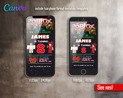 Roblox customizable invite template | instant download | Share or Print | QX706