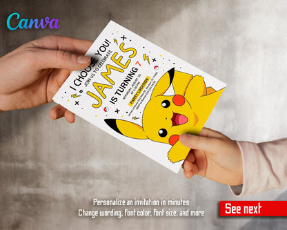 Pokemon customizable invite template | instant download | Share or Print | WQ894