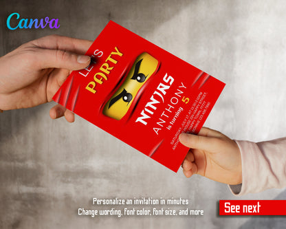 Ninjago customizable invite template boy | instant download | Share or Print | KV455