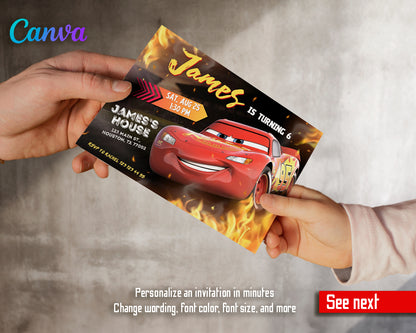 Cars Lighting McQueen customizable invite template | instant download | Share or Print | PP911