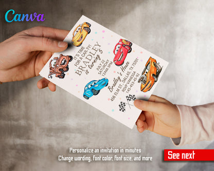 Cars Lighting McQueen customizable invite template | instant download | Share or Print | RA748