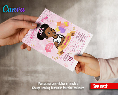 Gracie's Corner customizable invite template girl | instant download | Share or Print | FH815