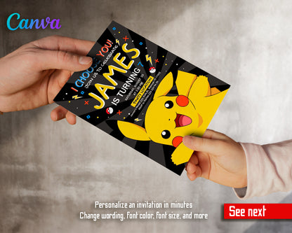 Pokemon customizable invite template | instant download | Share or Print | KT577