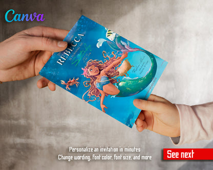 The Little Mermaid Ariel customizable invite template girl | instant download | Share or Print | NL915