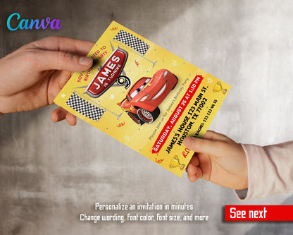 Cars Lighting McQueen customizable invite template | instant download | Share or Print | ES851