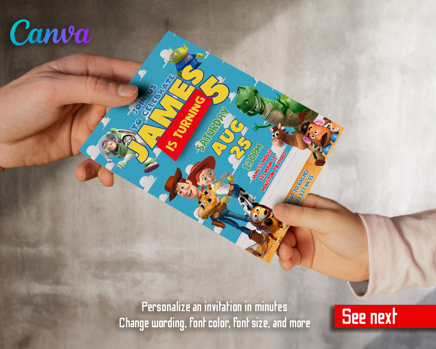 Toy Story customizable invite template | instant download | Share or Print | AX975