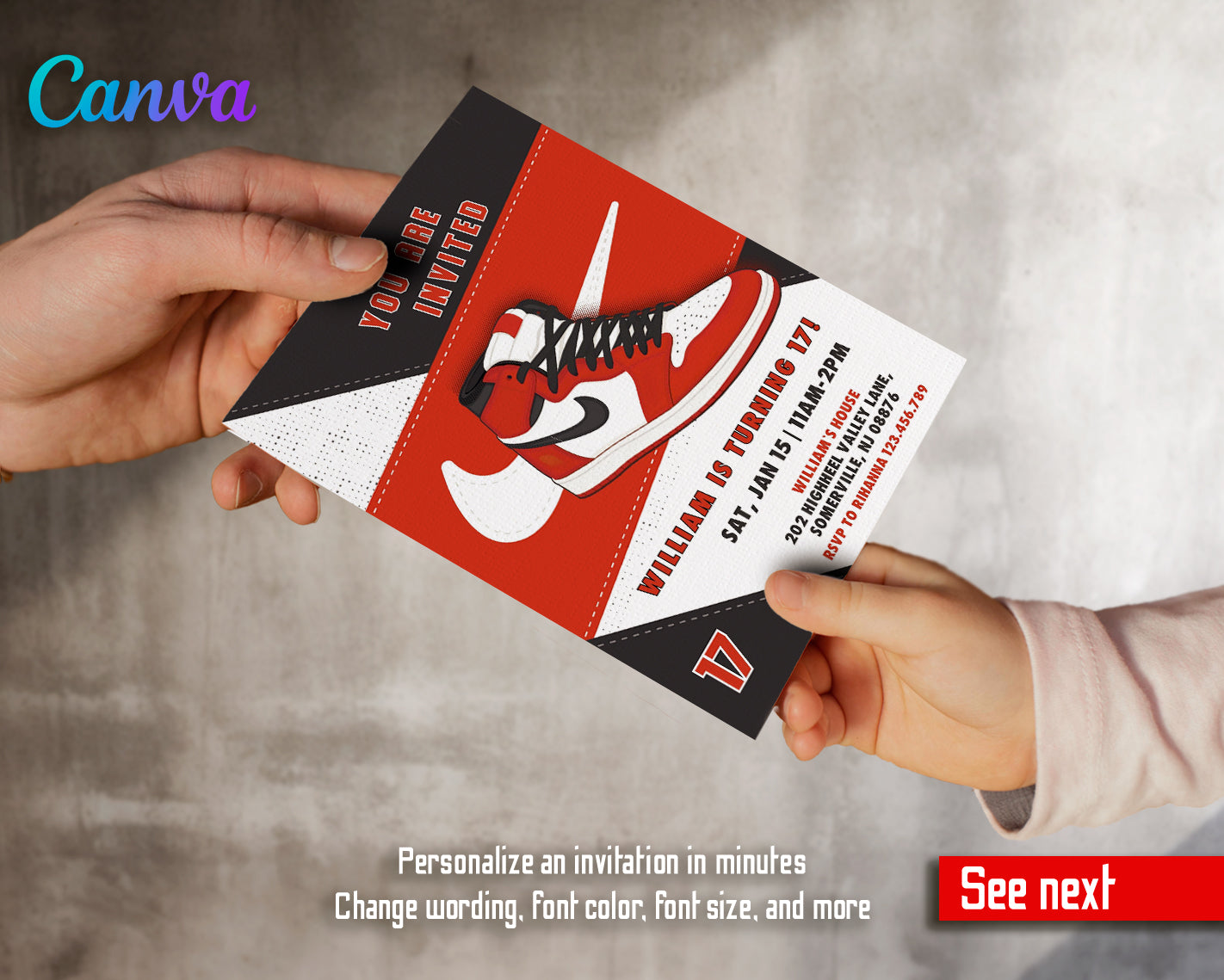 Sneaker Ball customizable invite template | instant download | Share or Print | FA897