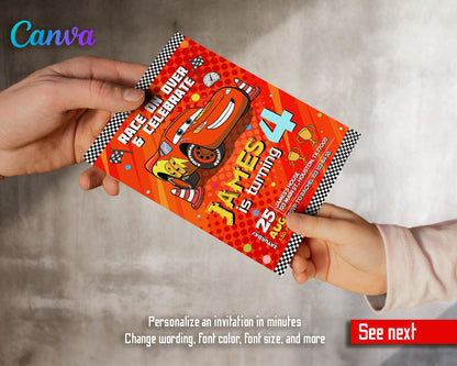 Cars Lighting McQueen customizable invite template | instant download | Share or Print | EN522