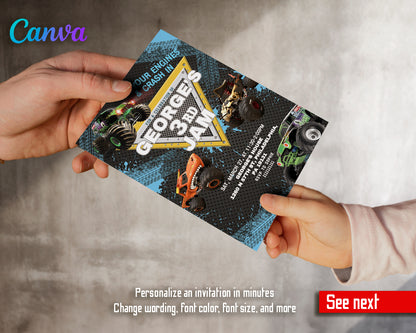 Monster Jam customizable invite template boy | instant download | Share or Print | RA783