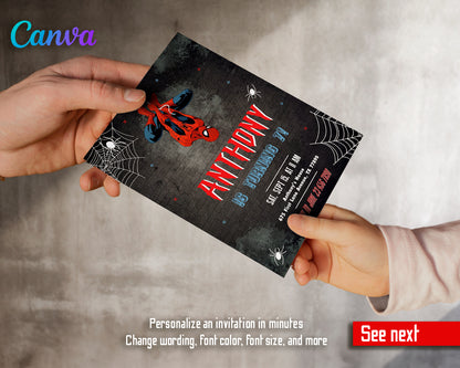 Spiderman customizable invite template boy | instant download | Share or Print | FP361