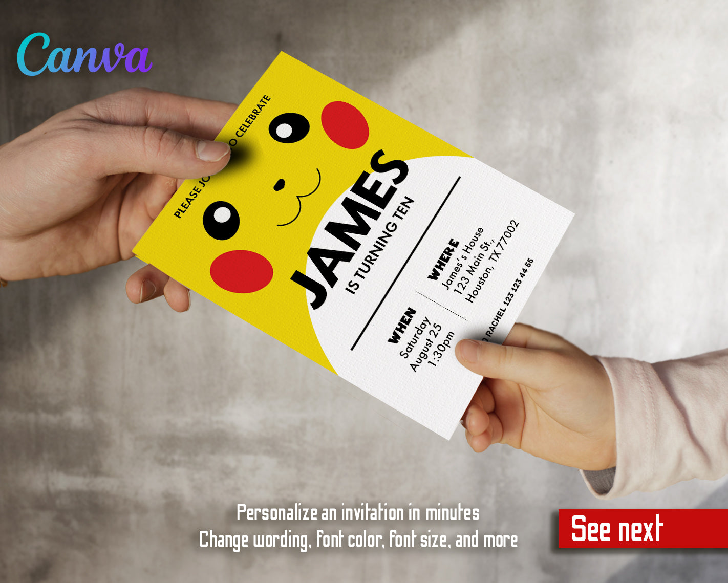 Pokemon customizable invite template | instant download | Share or Print | PY626