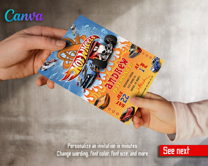 Hot Wheels customizable invite template boy | instant download | Share or Print | AF744