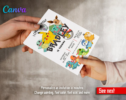 Pokemon customizable invite template | instant download | Share or Print | IZ958