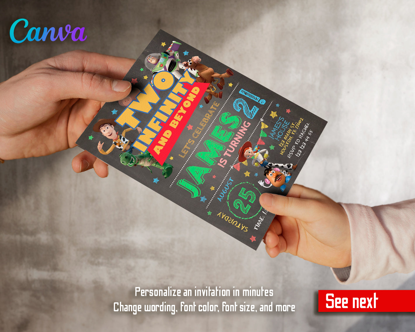 Toy Story customizable invite template | instant download | Share or Print | YZ117