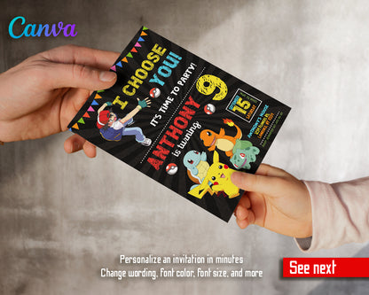 Pokemon customizable invite template | instant download | Share or Print | BP278