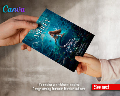 The Little Mermaid Ariel customizable invite template girl | instant download | Share or Print | NH255